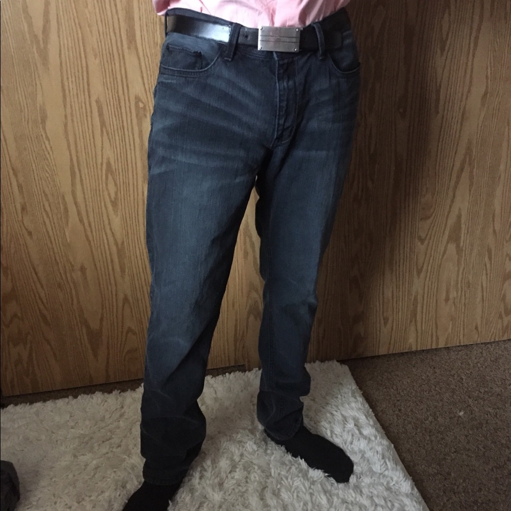 Distressed Marc Moto Skinny Piston Jeans 34x32